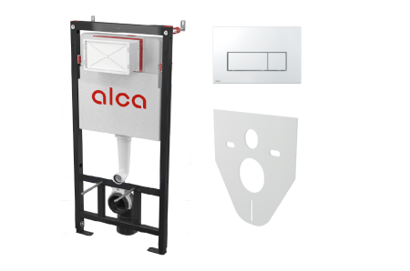 Комплект системы инсталляции Alcadrain для под. унитаза AM101/1120-4в1 RU M571-0001 (кнопка  хром ) 554941