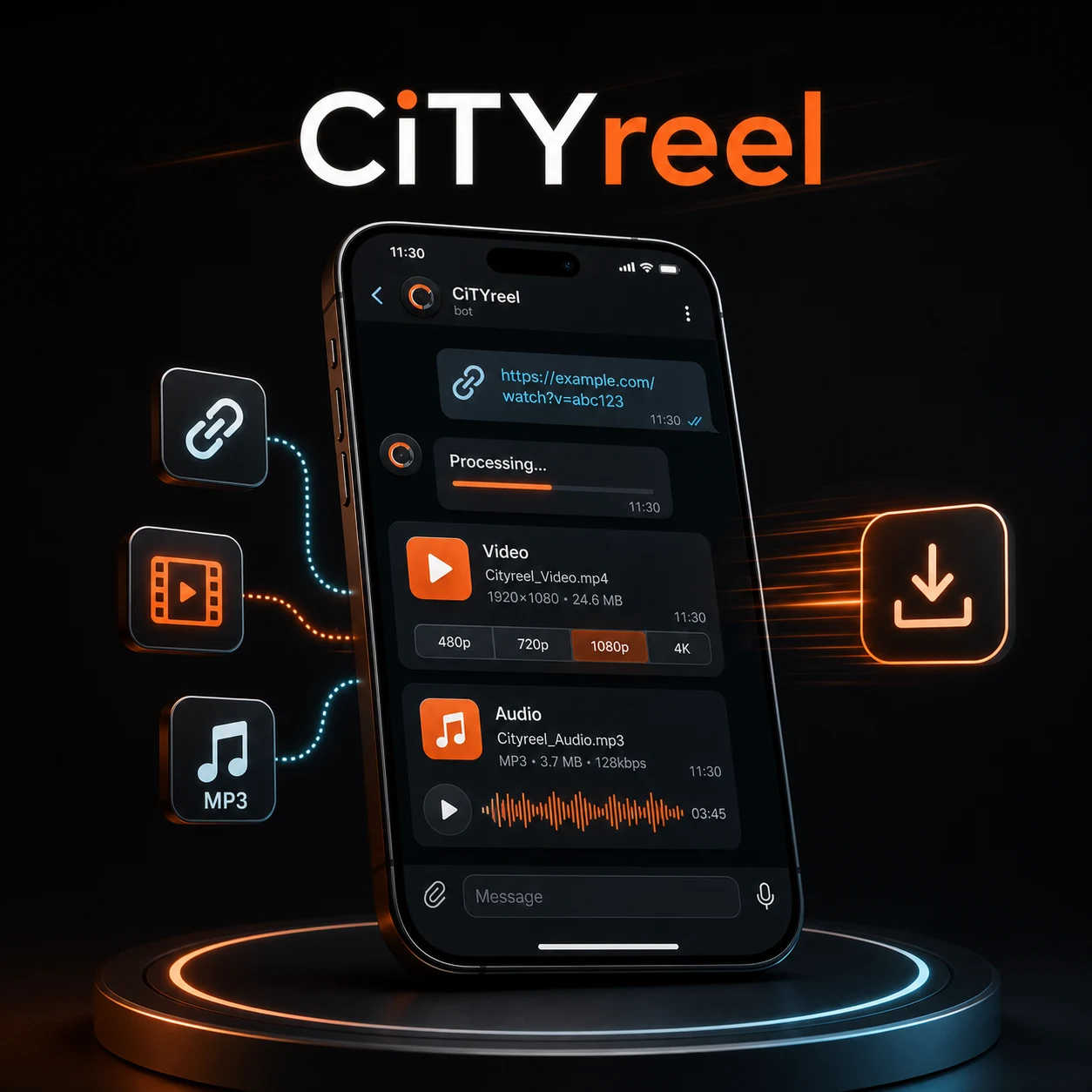 CiTYreel — Telegram-бот для получения видео и MP3 по ссылке